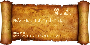 Módos Lóránt névjegykártya