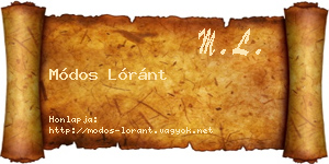 Módos Lóránt névjegykártya