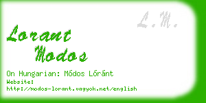 lorant modos business card